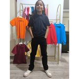 Şimo Butikunisex Çocuk Genç Polo Yaka Kısa Kol Okul Günlük Tişört, Nefes Alabilen Kumaş - Lacivert - 7 Yaş