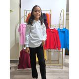 Şimo Butikunisex Çocuk Genç Polo Yaka Uzun Kol Okul Günlük Tişört, Nefes Alabilen Kumaş - Beyaz - 11 Yaş