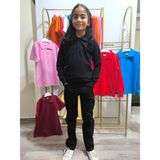 Şimo Butikunisex Uzun Kol Polo Yaka Okul ve Günlük Ribanalı Çocuk Genç Tişört Nefes Alabilen Kumaş - Siyah - 13 Yaş