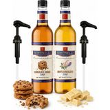 Simonelli 2'li Kahve Şurubu Seti 700 ml - Çikolatalı Kurabiye ve Beyaz Çikolata Aromalı (Pompa Dahil)
