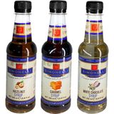 Simonelli 3'lü Şurup Seti (Karamel + Beyaz Çikolata + Fındık) Kahve ve Kokteyl Şurubu 3X250ml - 1 Paket - Cafe Crema