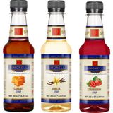 Simonelli 3'lü Şurup Seti (Karamel + Vanilya + Çilek) Kahve ve Kokteyl Şurubu 3x250ml - 1 Paket