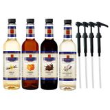 Simonelli 4x700 ml Karamel + Vanilya + Çikolata + Beyaz Çikolata Kahve ve Kokteyl Şurubu + 4 Adet Pompa