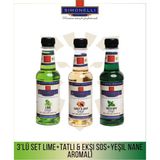 Simonelli Aromalı Şurup Seti 3X250 ml – Nane, Lime, Tatlı-Ekşi – Kahve ve Içecek Şurubu - Çoklu Şurup - 1 Adet