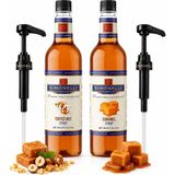 Simonelli Toffee Nut ve Karamel Aromalı Kahve Şurubu 700 ml 2'li Set - İçecek ve Kokteyl Şurubu (2 Adet Pompa Dahil)