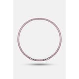 Simovia Pembe 5 mm Baget Zirkon Taşlı Su Yolu Kolye