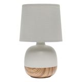 Simple Designs Home LT2078-LWG Petite Mid Century Masa Lambası, Açık Ahşap ve Açık Gri
