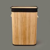Simple Living Bambu Çamaşır Sepeti - Siyah - 60 Lt - Montajsız