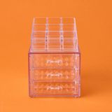 Simple Living Diamond Şeffaf 15x13x18 cm 3 Çekmeceli Takı ve Makyaj Organizeri