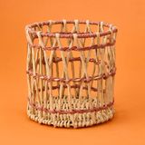 Simple Living Granny Summer 20x20 cm Silindir Bej Dekoratif Sepet