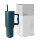 Simple Modern 40 oz Saplı ve Hasır Kapaklı Bardak | Yalıtımlı Bardak Yeniden Kullanılabilir Paslanmaz Çelik Su Şişesi Seyahat Kupası Bardak Tutucu Dostu | Kadın Erkek Ona Hediyeler | Trek Koleksiyonu
