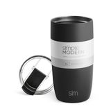 Simple Modern Kapaklı Seyahat Kahve Kupası Bardak | Yeniden Kullanılabilir Yalıtımlı Paslanmaz Çelik Soğuk Demleme Buzlu Kahve Fincanı Termos | Kadın Erkek Ona Hediyeler | Voyager Koleksiyonu | 463 ml