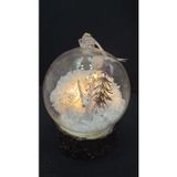 Simple Pleasures El Yapım Işıklı Kar Küresi, Geyik ve Çam Ağaçlı, Pil ile Çalışır, Noel Temalı, 13x10 cm, 1 Adet