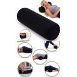 Simple The Pillow Çok Amaçlı Visco Yumuşak Silindir Yastık Ortopedik Boyun Yastığı Bel Boyun Bacak Için Siyah Yastık 46 x 14 cm
