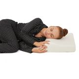 Simple The Pillow Visco Hava Kanallı Ortopedik Yastık. Büyük Boy Boyun Destek Yastığı 60*40*12/8 cm + Yedek Yastık Kılıfı - 40 x 60 cm - Beyaz