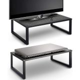 Simple Trending 2 Paket - Basit Trend Monitör Standı Yükseltici, Dizüstü Bilgisayar, Bilgisayar, iMac, Pc, Yazıcı için Kaymaz vantuzlu Metal Masa Düzenleyici Stand, Siyah