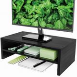Simple Trending Monitör Standı Yükseltici, Dizüstü Bilgisayar, Bilgisayar için 2 Katmanlı Ahşap Ofis Masası Depolama Düzenleyici