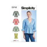 Simplicity Bayan Üst/Yelek Dikiş Deseni, Çok Renkli 2 Parça