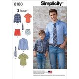 Simplicity desen 8180 Erkek ve Erkek T-Shirt, Boxer ve kravat, beyaz
