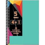 Simplus A4 4+1 125 Yaprak Plastik Kapak Spiral Ayraçlı Defter ( Kapak Rengi Stoktan Rastgele ! ) - Çok Renkli - Spiralli Defter