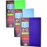 Simplus A4 4+2 150 Yaprak Plastik Kapak Spiral Ayraçlı Defter ( Kapak Rengi Stoktan Rastgele ! ) - Spiralli Defter