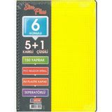 Simplus A4 5+1 150 Yaprak Plastik Kapak Spiral Ayraçlı Defter ( Kapak Rengi Stoktan Rastgele ! ) - Spiralli Defter