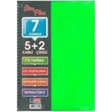 Simplus A4 5+2 175 Yaprak Plastik Kapak Spiral Ayraçlı Defter ( Kapak Rengi Stoktan Rastgele ! ) - Çok Renkli - Spiralli Defter