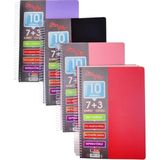 Simplus A4 7+3 250 Yaprak Plastik Kapak Spiral Ayraçlı Defter ( Kapak Rengi Stoktan Rastgele ! ) - Çok Renkli - Spiralli Defter