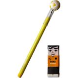 Simply Futbol Topu Başlıklı Yumurtlayan Kalem + Fulbolcu Silgi - Sarı