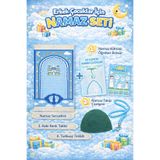 simply line HAKİ Çocuk seccade takke tesbih set Büyük Boy Erkek Çocuk Namaza Ilk Adım Eğlenceli Hediye Namazlık