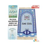 simply line İSME ÖZEL Oğlumun Kızımın Seccadesi Çantalı Çocuk Namazlık Ilk Seccadesi Namaza Alıştırma tesbih