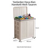 Simply Now 100 Lt Tekerlekli Katlanabilir Saklama Kutusu- Çok Amaçlı Depolama, Oyuncak Sandığı, Gri