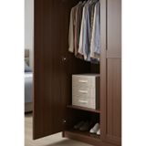 Simply Now 3 Çekmeceli Katlanabilir Kumaş Dolap İçi Organizer 32x30x22 cm – Beyaz Gri Çizgili Çok Amaçlı Saklama Kutusu