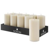 Simply Soson 10'lu Set Fildişi Sütun Mum 5 cm x 10 cm | Kokusuz Mumlar | Mumluklar için Büyük Mum Velas Decorativas Fildişi Mumlar Sütun Renkli Mumlar Sonbahar Sütunu Mumlar Toplu Düğün Dekoru