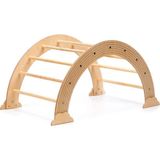 Simre Kids Montessori Pikler Ahşap Merdiven Rampalı Gökkuşağı Tırmanma Seti Aktivite Oyuncağı - Naturel - Standart