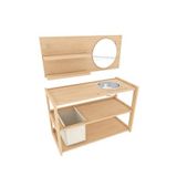 Simre Kids Montessori Self-care Station Ergonomik Ahşap Lavabo & Raf Ünitesi Kişisel Bakım Ve Hijyen Alışkanlığı Geliştiren Oyun Seti