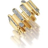 Sim&Roz Beams Pırlantalı Kadın Serçe Parmak Yüzüğü - Gold - 7