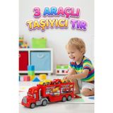 Şimşek Mcqueen 3 Adet Yarış Arabası Taşıyıcı Tır Yan Panelleri Açılır Rampalı Oyun Seti