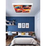 Şimşek Mcqueen Avize, 60X60 Çocuk Odası Avize, 60WATT, Estetik Kare, Yapay Zeka Tasarım Avize,galeri - Beyaz