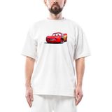 Şimşek McQueen Cars Oversize Beyaz Tişört