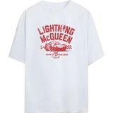 Şimşek Mcqueen - Sally Carrera Tasarımlı Sırt Baskılı Unisex Oversize T-Shirt - Beyaz