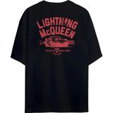 Şimşek Mcqueen - Sally Carrera Tasarımlı Sırt Baskılı Unisex Oversize T-Shirt - Siyah