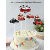 Şimşek Mcqueen Temalı 5 Adet Doğum Günü Pata Süsü