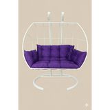 Simurg Salıncak ve Design Çift Kişilik Bahçe Balkon Salıncağı - Damla Salıncak - MOR MİNDER - Beyaz