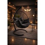 Simurg Salıncak ve Design Xl Damla Salıncak - Büyük Boy Bahçe Balkon Salıncağı - Antrasit