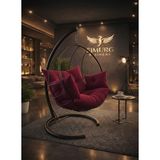 Simurg Salıncak ve Design Xl Damla Salıncak - Büyük Boy Bahçe Balkon Salıncağı - Bordo