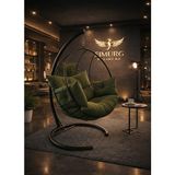 Simurg Salıncak ve Design Xl Damla Salıncak - Büyük Boy Bahçe Balkon Salıncağı - Haki