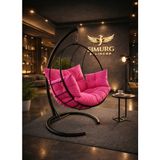 Simurg Salıncak ve Design Xl Damla Salıncak - Büyük Boy Bahçe Balkon Salıncağı - Pembe