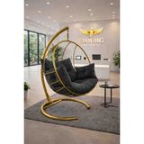 Simurg Salıncak ve Design XL Gold Damla Salıncak - Büyük Boy Bahçe Balkon Salıncağı - ANTRASİT MİNDER