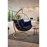 Simurg Salıncak ve Design XL Gold Damla Salıncak - Büyük Boy Bahçe Balkon Salıncağı - LACİVERT MİNDER